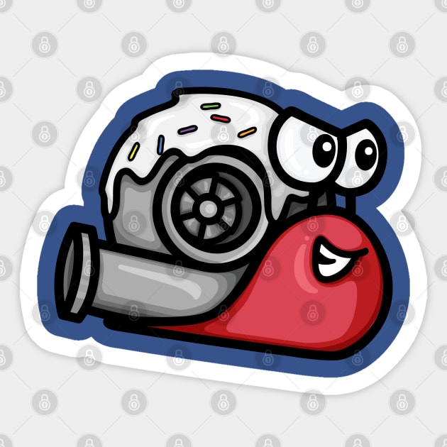 Turbo Snail - Red and White Donut Sticker by hoddynoddy